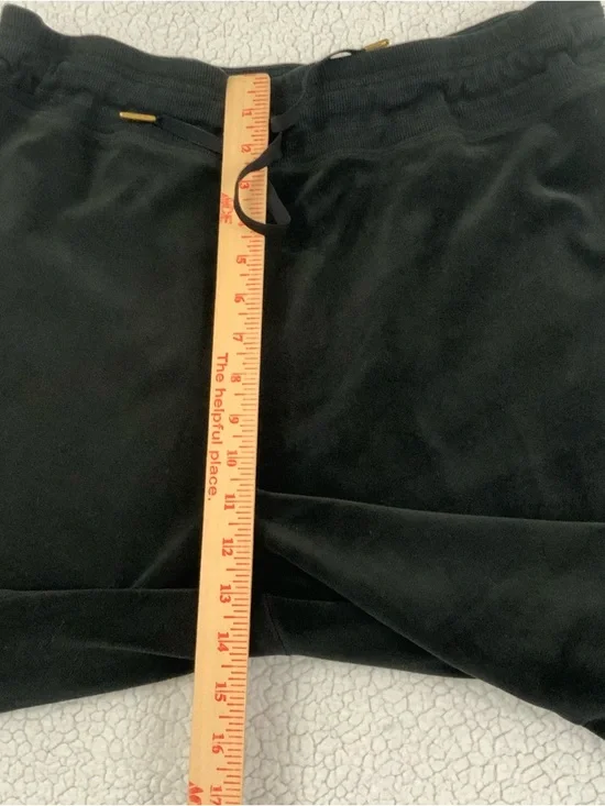 Calvin Klein Velour Pants Women's 1X Black Pull On Elastic Waist Comfy Wide Leg - Picture 10 of 16